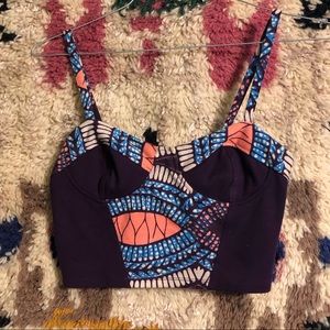 Urban Outfitters abstract/tribal print crop top